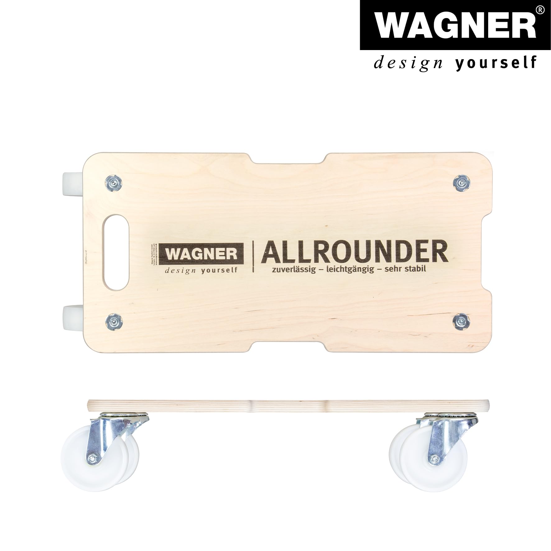WAGNER Design Yourself, Chariot de Transport MM 1326 I 59 x 29 x 13,5 cm - Charge 400 kg - pour Objets encombrants, matériel et Meubles I 3 poignées encastrées I certifié FSC 20132601