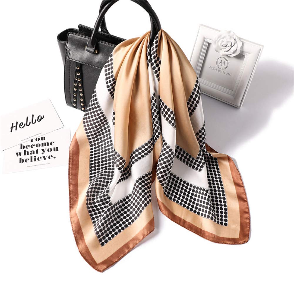Foulard femme wave point carré 70x70 cm, petit couvre-chef léger pour tenue de printemps