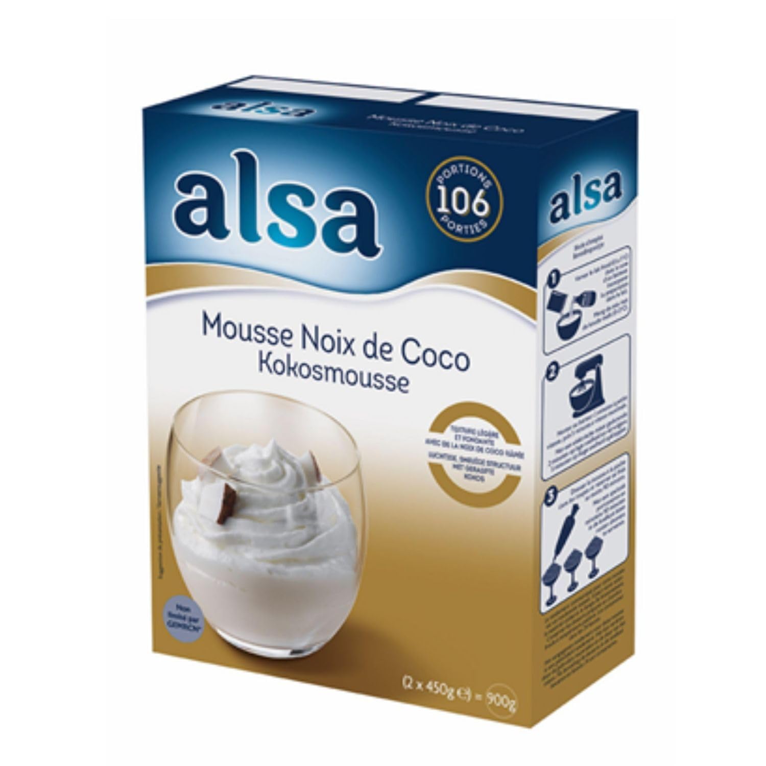 Alsa Préparation pour mousse noix de coco 900 g