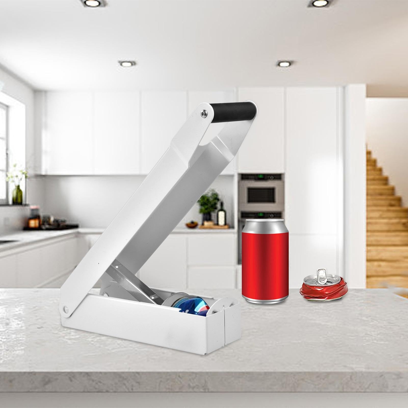 Schiacciascatole Manuale Per Lattine - Riciclaggio Alluminio, Con Apribottiglie, Colore Rosso - Foto 4