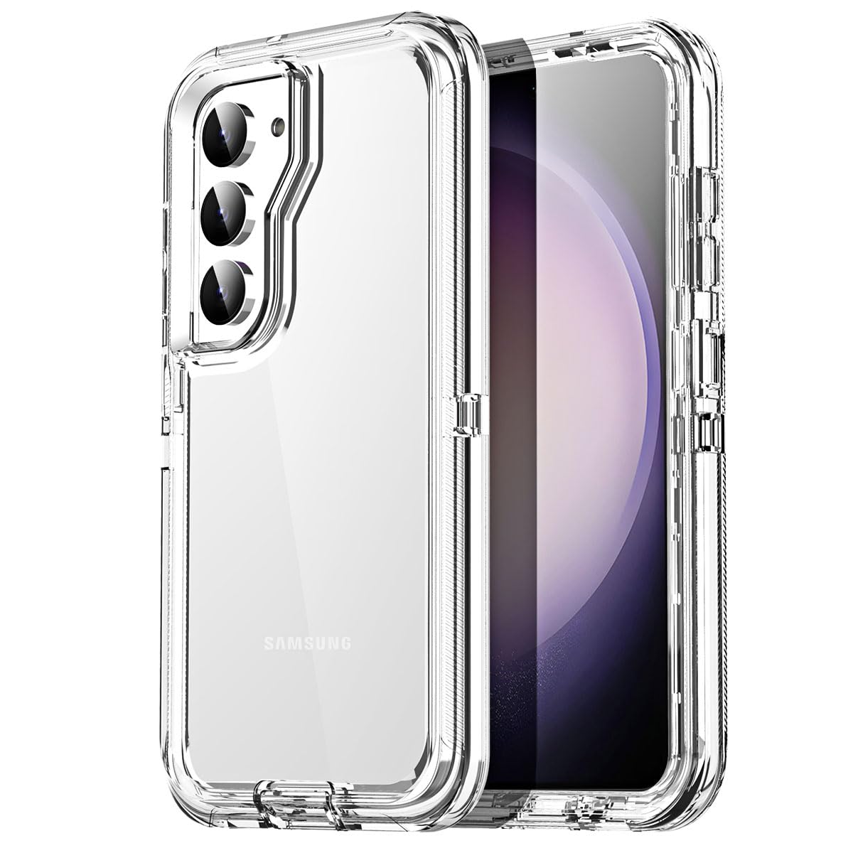 AICase for Samsung Galaxy S23 Case Clear 3 in 1 Heavy Duty Drop Protection Full Body Rugged Shockproof/Dust Proof 3-Layer Military Protective Tough