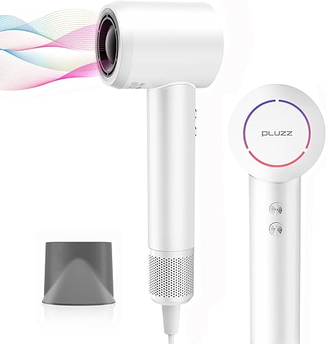 PLUZZ - Secador de pelo de alta velocidad de 242.8 fts de secado rápido profesional, 270 millones de iones negativos iónicos 110,000 rpm, control de