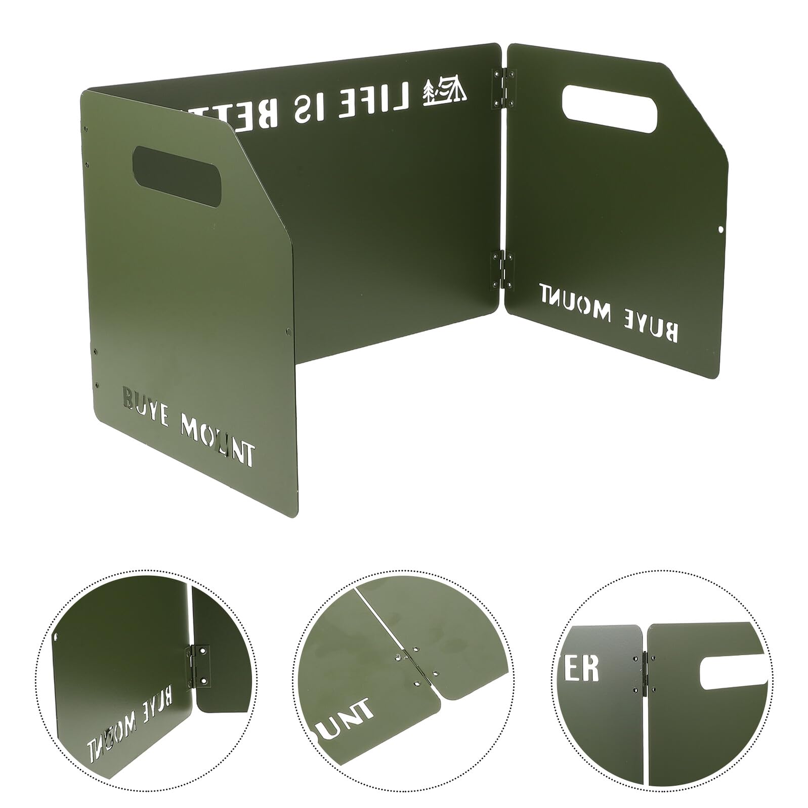 Paravento Pieghevole per Fornelli da Campeggio in Ferro a 3 Pannelli con Borsa Antivento per Cucine da Esterno Accessorio Portatile per Barbecue Picnic Escursionismo e
