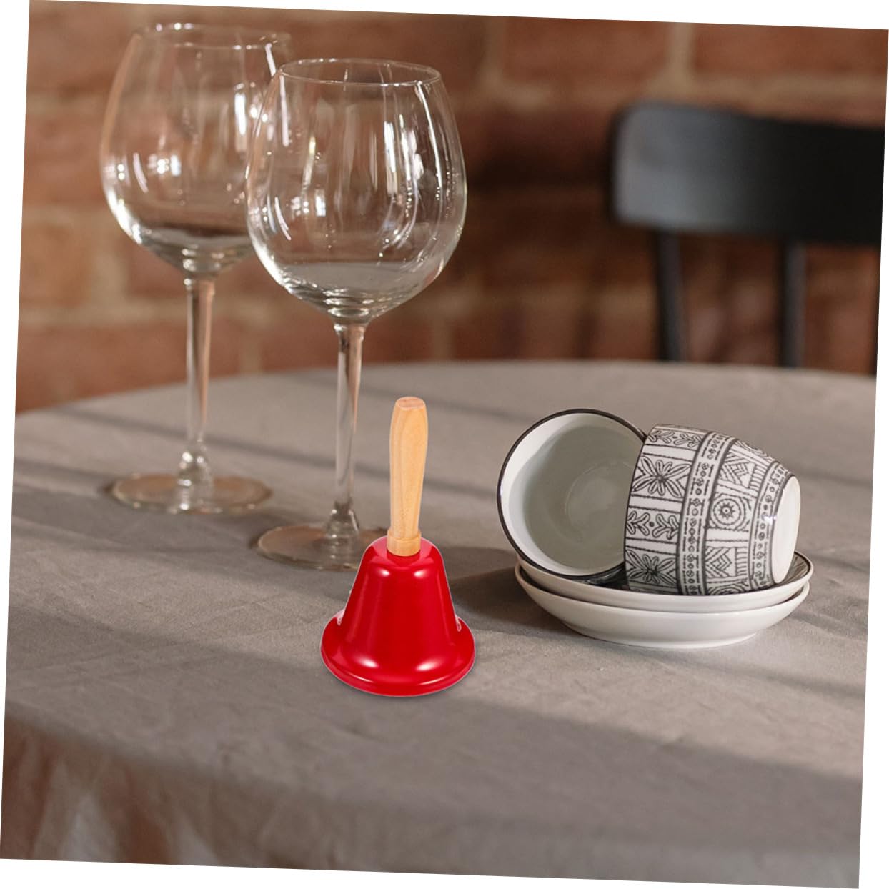 Wakauto 2Pcs Vintage Handbell Retro Call Bells for Classroom Restaurant and Christmas Events with Ergonomic Handle for Sound for Service and Craft Use