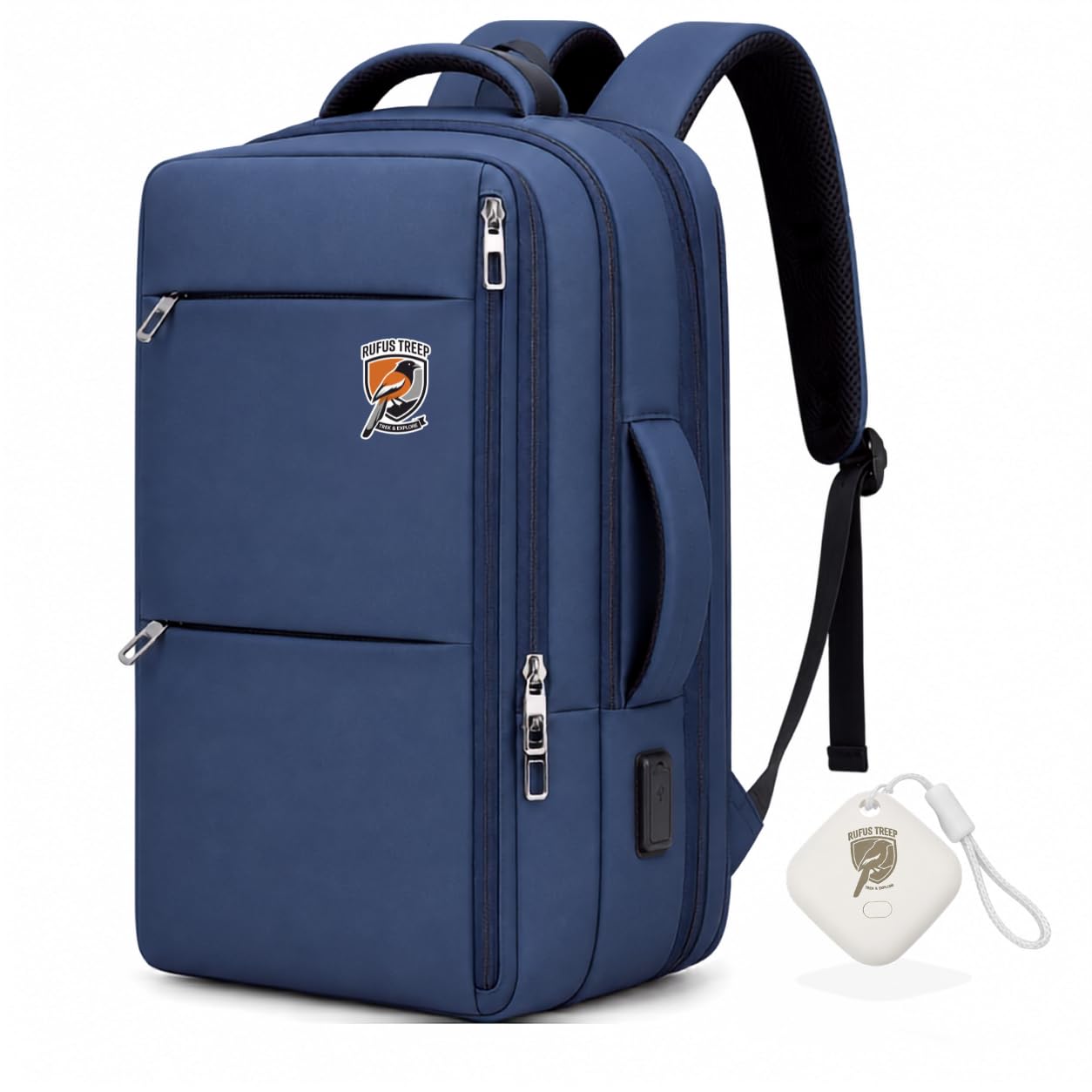 business travel laptop backpack | free smart tracker included | expandable 20l-42l | fits up to 17-inch laptop | usb & type-c charging | water resistant