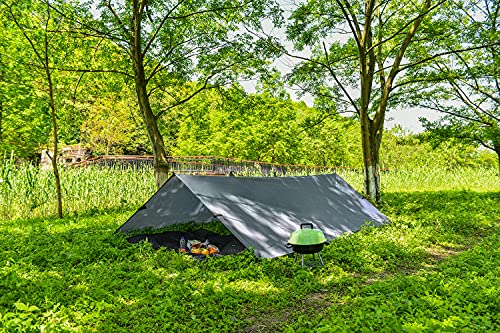 El Fuego Waterproof Camping Tarp,Hammock Rain Fly Tent Tarp 10X10Ft/10×15Ft,Lightweight And Backpacking Approved,Multifunctional Tent Footprint For Camping,Sunshade,Hiking,Survival Gear(10×10Ft Gray) #TOP5