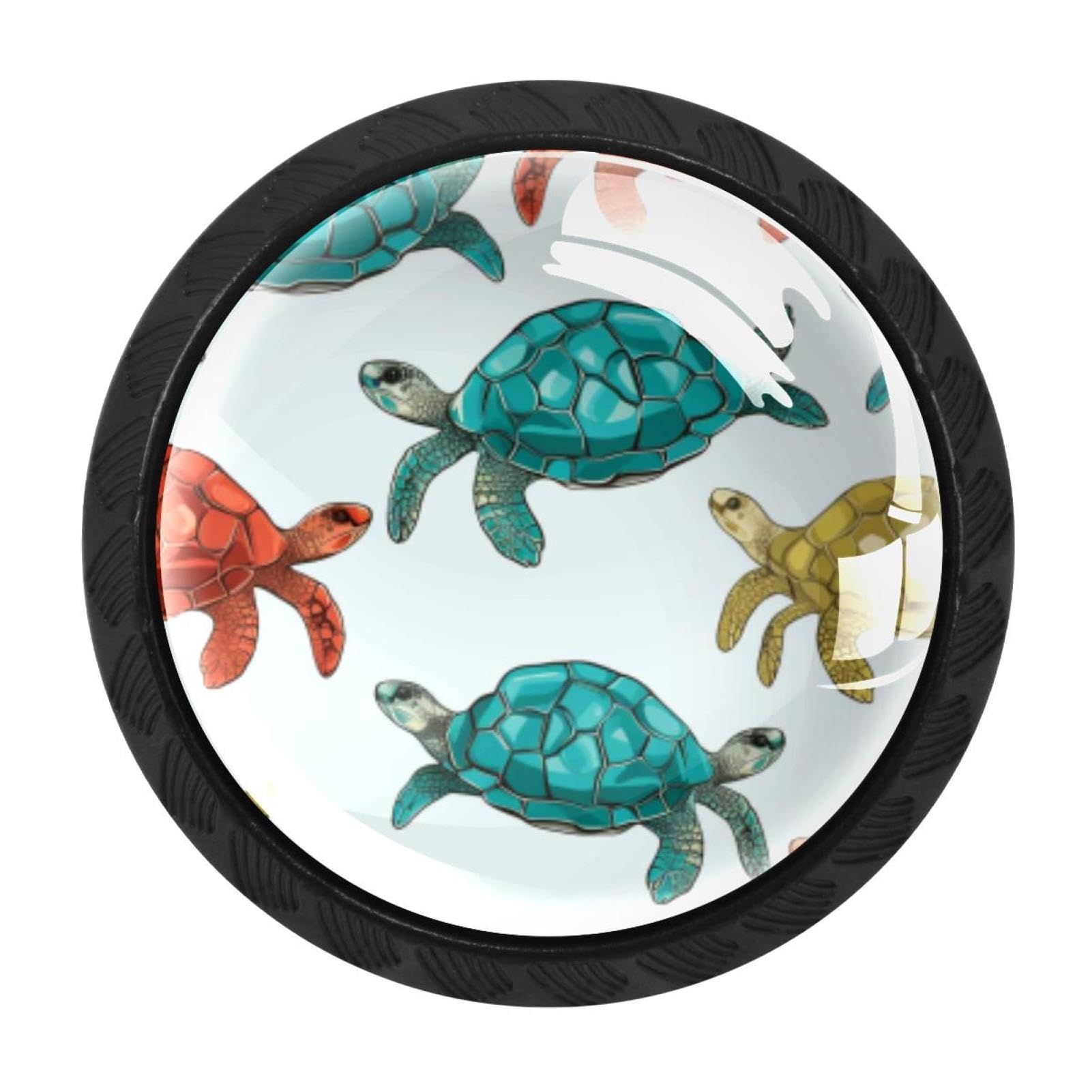 Chenzzzz Multicolored 17 4 Pack Sea Turtle Drawer Knob Cabinet Hardware