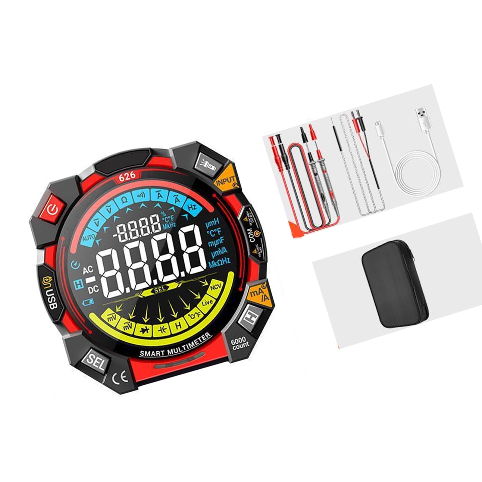 Multifunction Digital Multimete TrueRMS Handheld High Precisions Tester NCV Votage Current Resistance Voltages Tester Multimeter