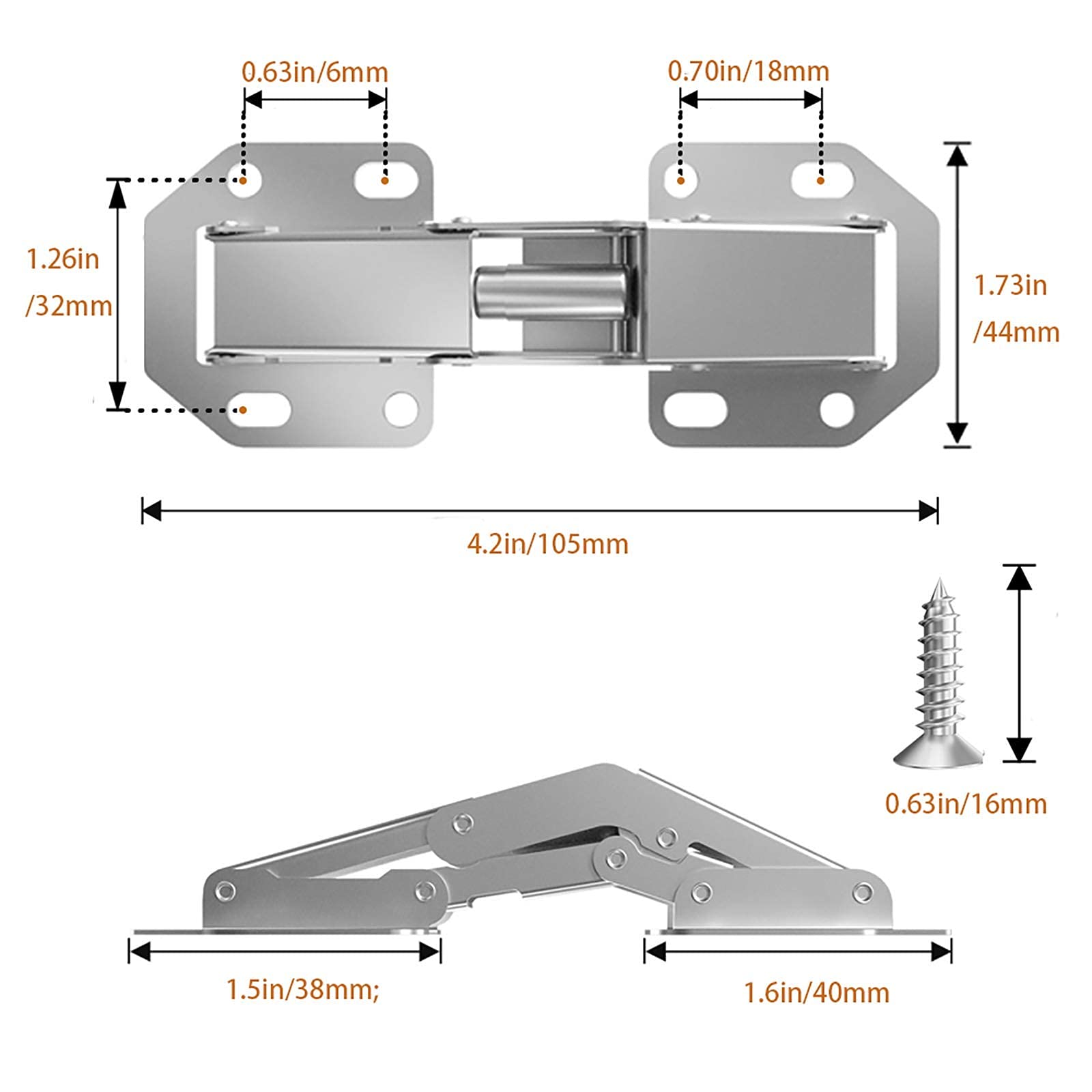 Hidden Hinges for Frameless Cabinets - 10 Pack -3
