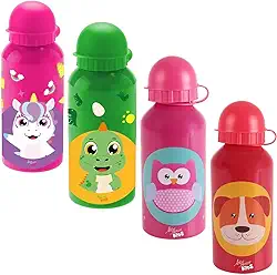 Garrafa Garrafinha Inox Infantil Meus Melhores Amigos Squeeze com Tampa 400 ml Garrafa Térmica Linha Premium M5 Armarinhos (Cachorro)