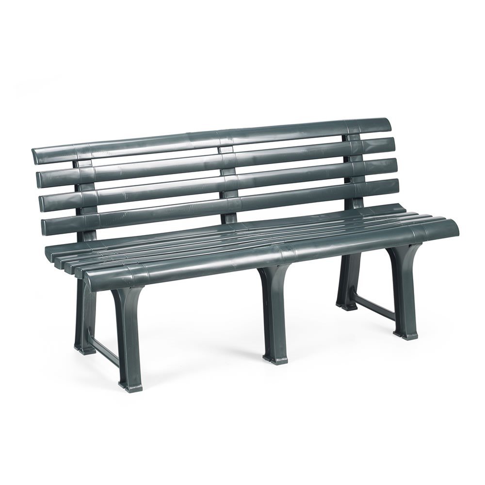 Dmora - Außenbank, Made in Italy, 145x49x74 cm, Farbe Grün