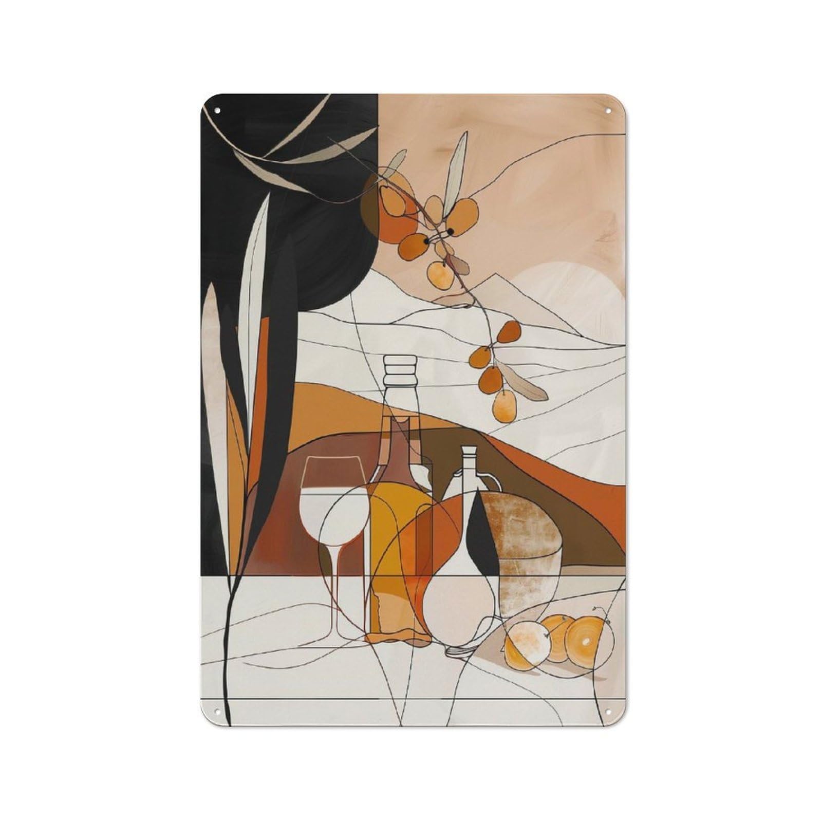 Junmoney Horraon Ii Tin Wall Plaque 30X20cm With For Home Office Or Studio, A New Home Present For Creative Workspace Decorators