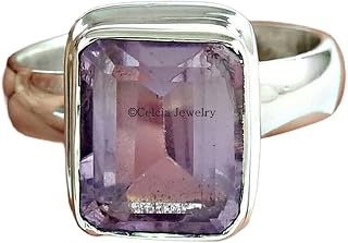 Natural Amethyst Handmade Fine Jewelry, Statement Proposal Ring, Delicate Ring, Birthday Gifts For Him, Meditation Promise Ring, Bohemian Febuary Birthstone Ring (amethyst)