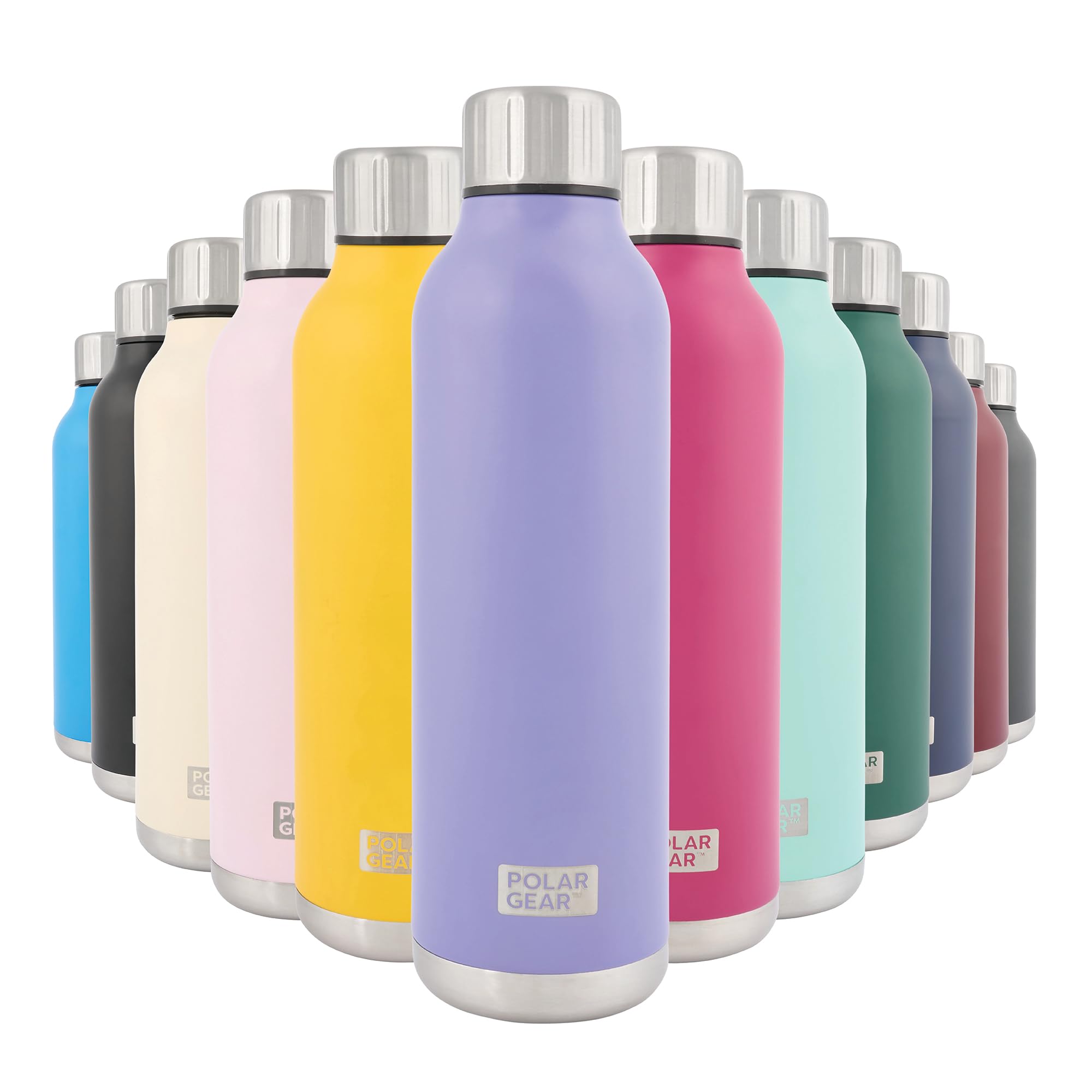 Polar Gear Stainless Steel Water Bottle - 500ml Vacuum Insulated Metal Water Bottle, Double Wall, Leakproof Drinks Bottle - 12H Hot, 24H Cold - Perfect for Work, Travel, Sports, Gym (Heather) โ image 1