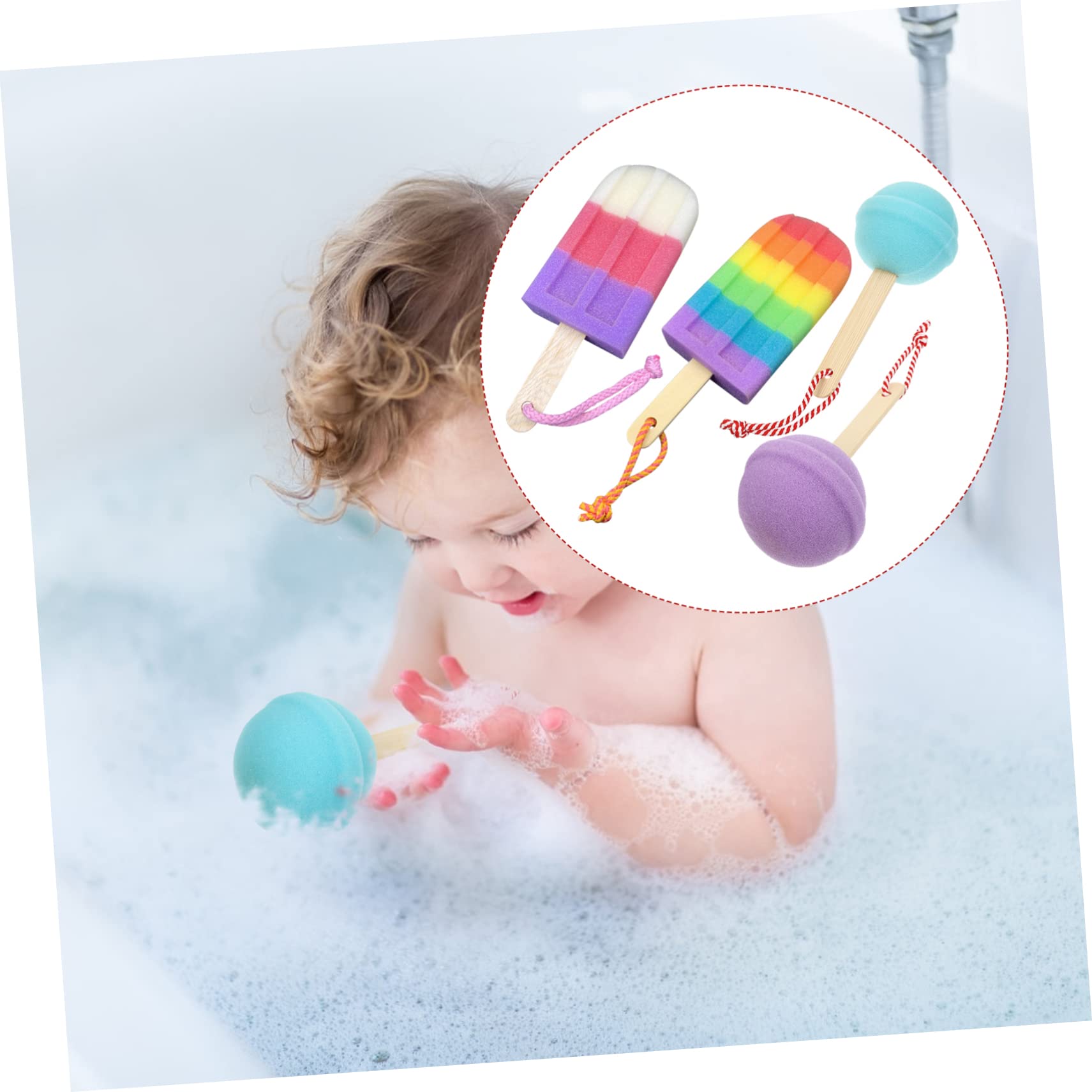FRCOLOR 8 Pz spugna da bagno scrubber per la pulizia asciugamani per neonati luffa per bambini luffa indietro spugne strumento da bagno spugna per bambini morbido pennello a tazza bambino