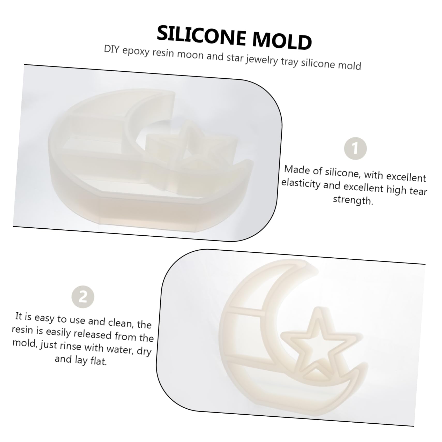 Stampo Fai Da Te in Silicone Traslucido Per Colata Di Resina Epossidica Strumenti Per Creazione Di Vassoi Portaoggetti e Artigianato Artistico
