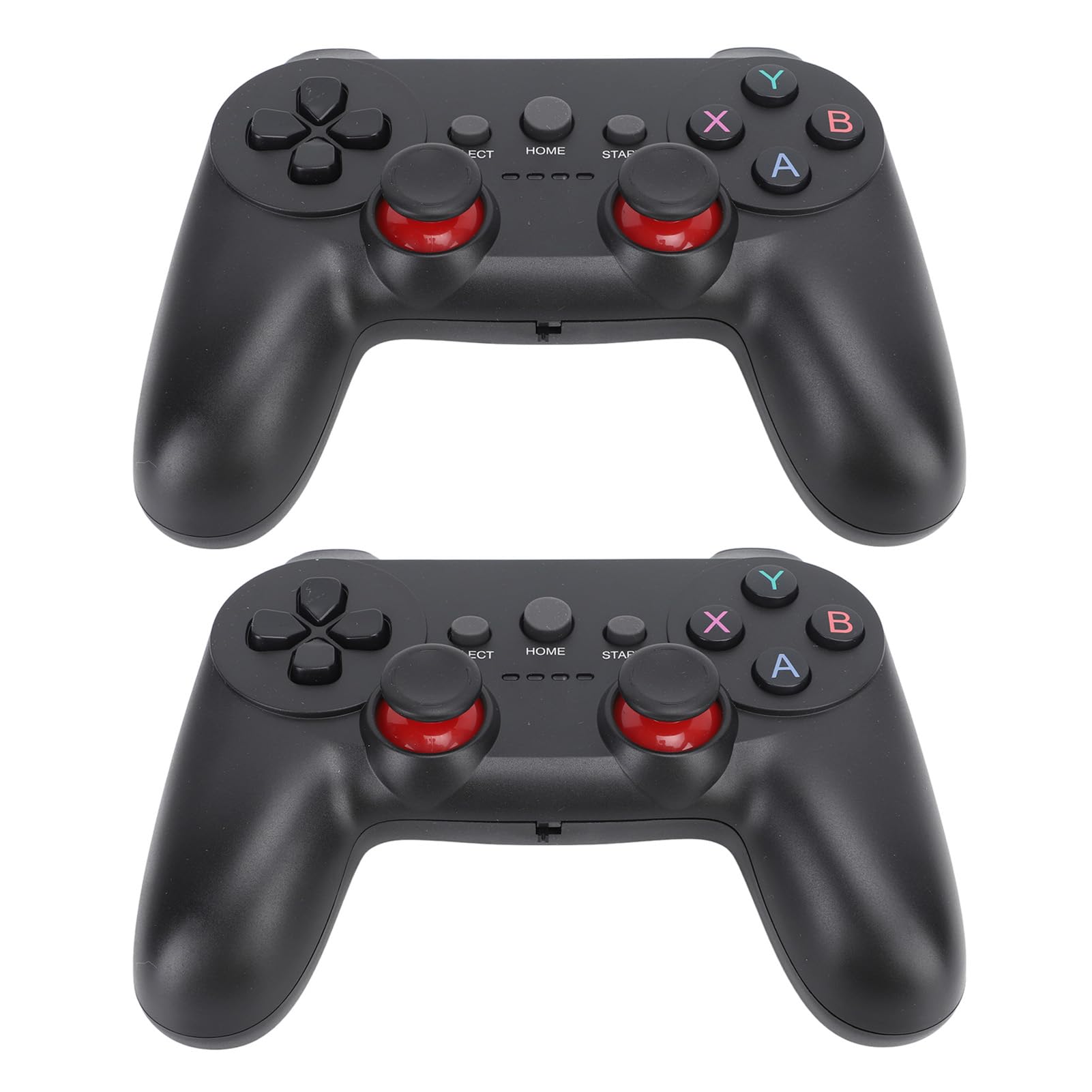 BONKZEBU Gamepad Inalámbrico con Receptor USB, Juegos Prolongados para Compatibilidad Multiplataforma, Paquete de 2, Color Negro
