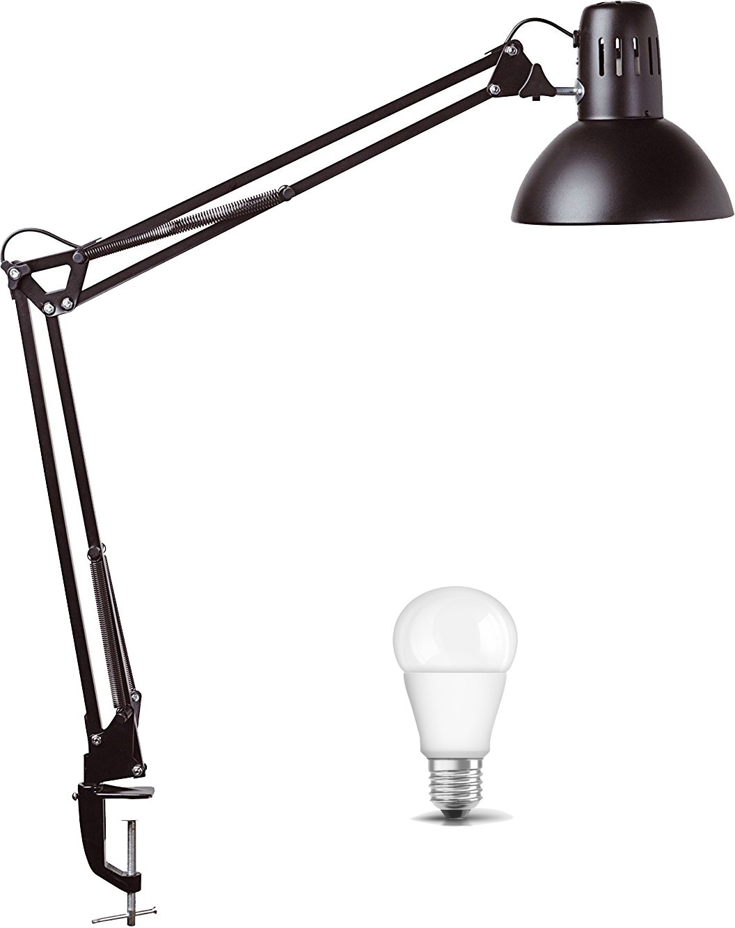 Maul Schreibtischlampe MAULstudy (Schwarz), Design Klemmleuchte Metall, Inklusive Qualitäts LED - Leuchtmittel, 470lm 2700K 15000h