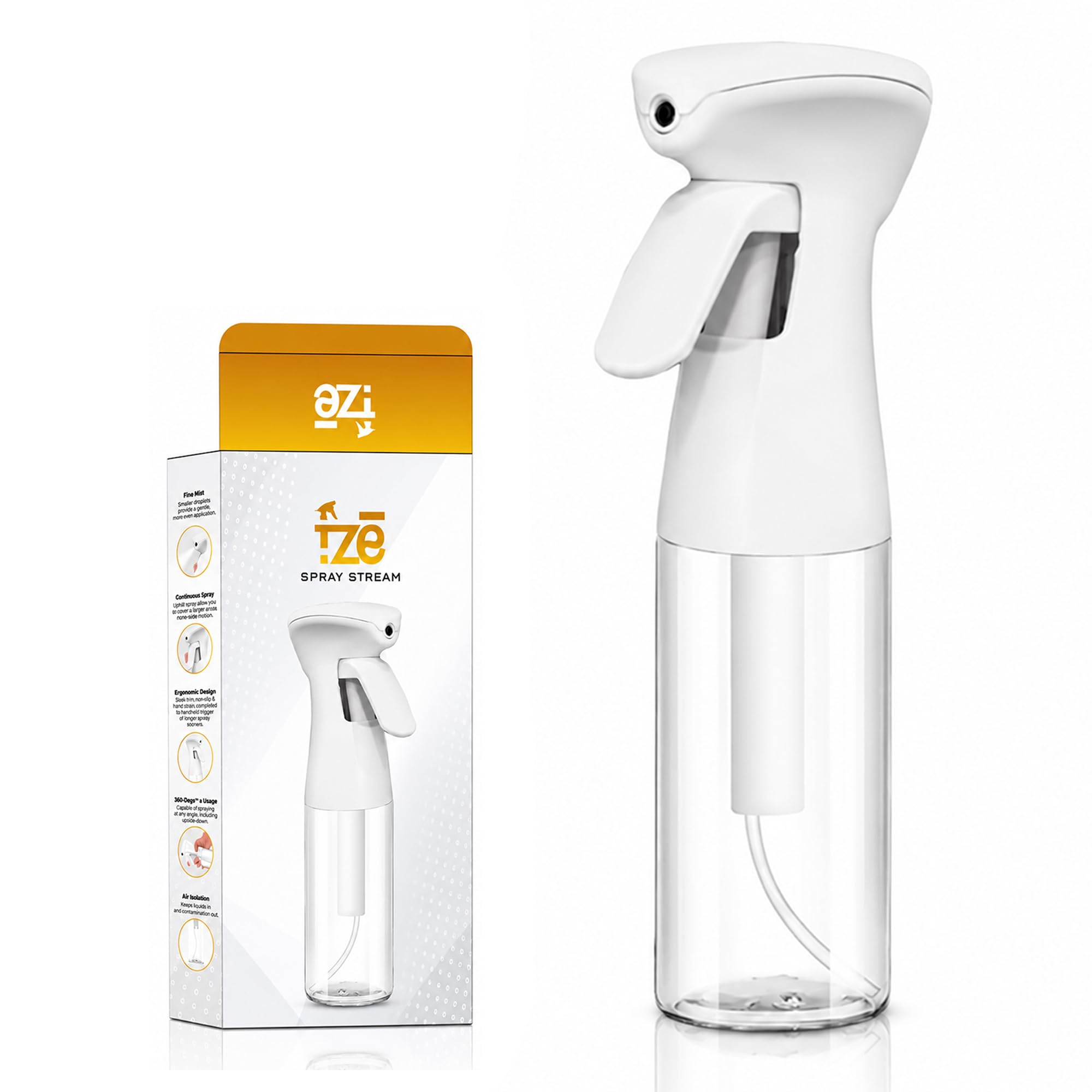 FZE® Botella de spray de 300 ml, paquete de 1 – Niebla fina para cabello, plantas, limpieza y cuidado de la piel – Botella de spray continua para jardinería, plantas, limpieza y nebulización