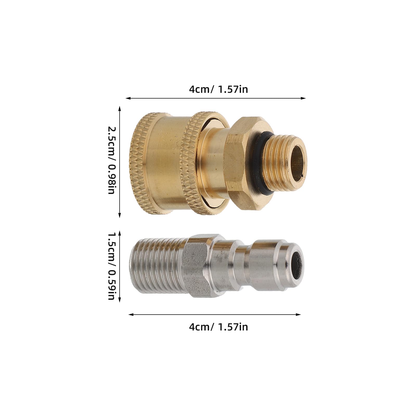 NUOBESTY Adaptador de Manguera de Agua a Alta presión (8 Unidades) - Conector rápido de Acero Inoxidable con Adaptador de presión de 1/4" (roscado Hembra y Macho) para Limpieza de jardín y