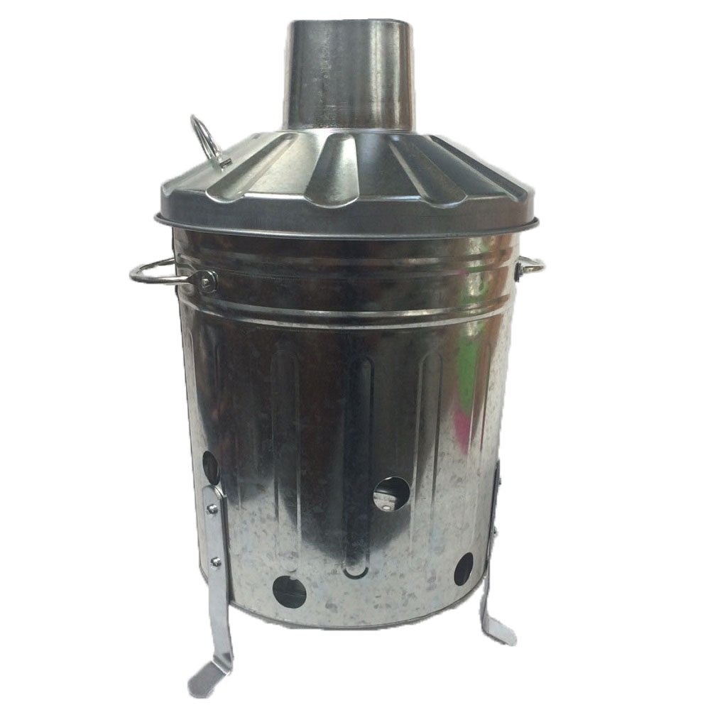 Srendi Grey Srendi® 15 Litre 15L Small Mini Galvanised Metal Incinerator Recycle Garden Rubbish Fire Burning Binwith