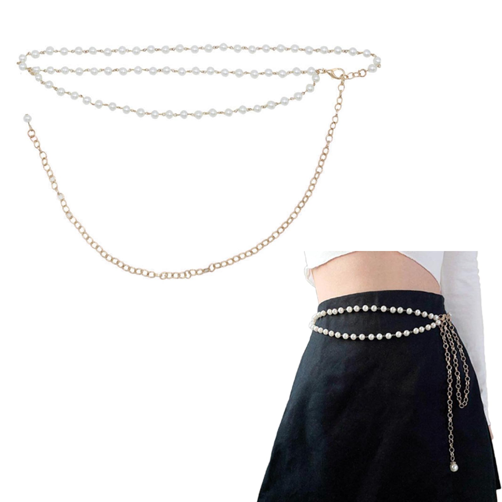 Amazon | [YANHUILAY] パールベルト レディース チェーンベルト