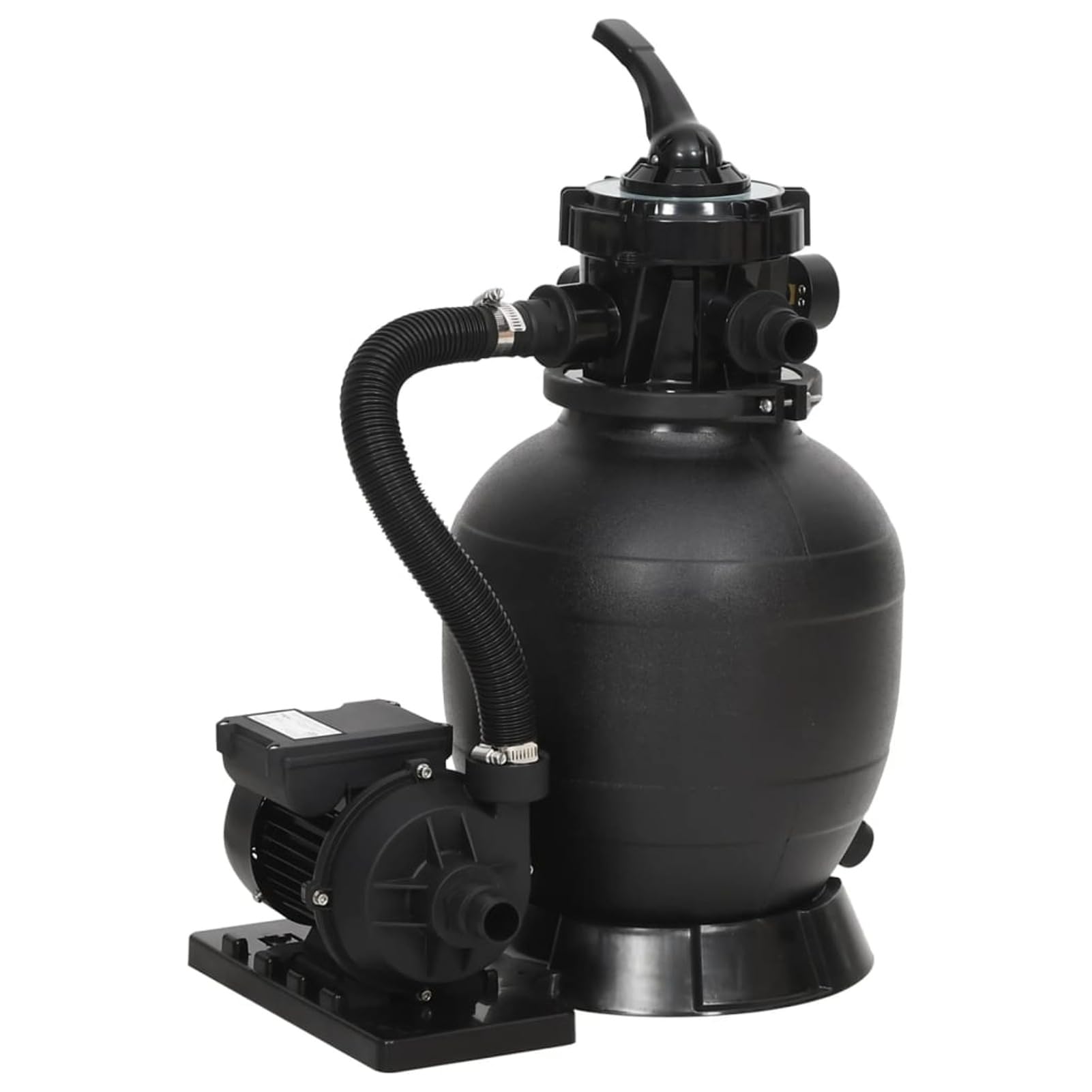 ZEYUAN Filtro de Arena para Piscinas con válvula de 6 vías, Depuradora Piscina, Depuradora Arena, Filtro De Arena para Piscina, Arena para Depuradora Piscina, Negro