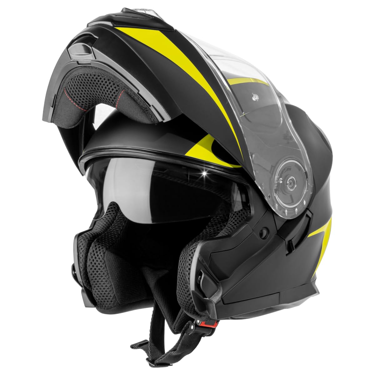 VINZ Busan Casco Modular con Visera Solar | Casco Moto & Scooter & Ciclomotor | ECE 22.06 Homologado | En Tamaño XS - XXL | para Hombre y Mujer