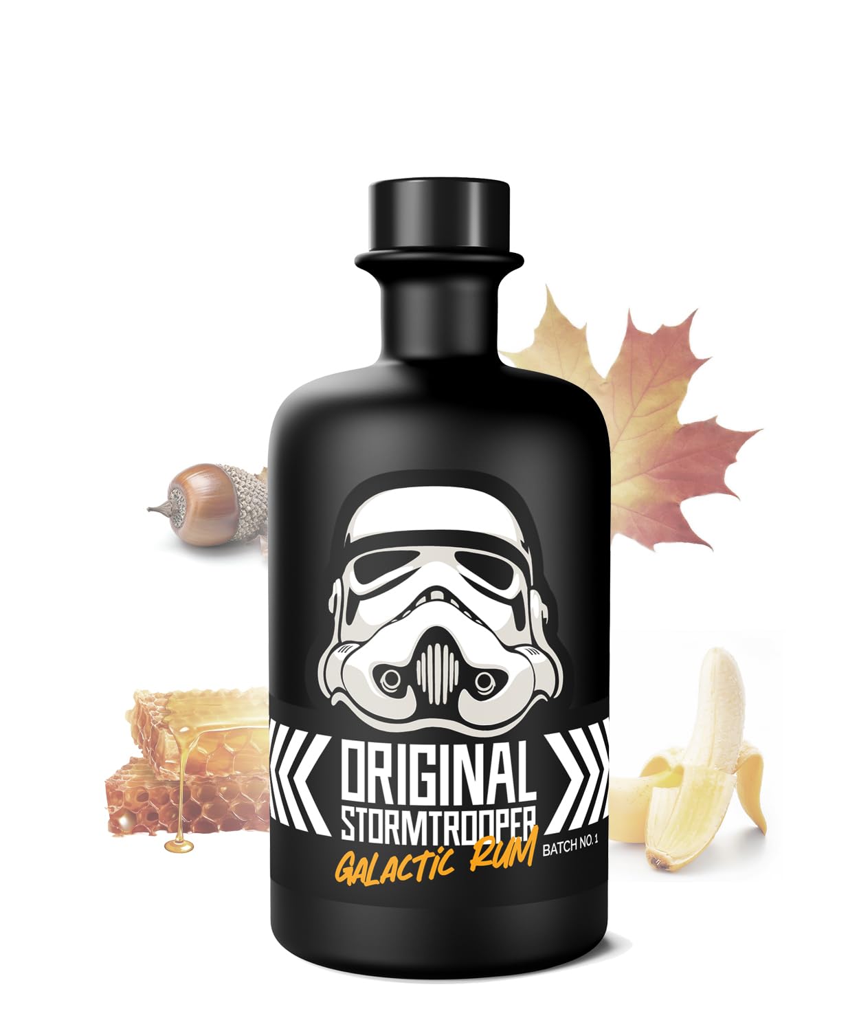 Original Stormtrooper Galactic RUM, Limitierte Edition Batch No. 1, Schwarze Flasche, Sammlerstück