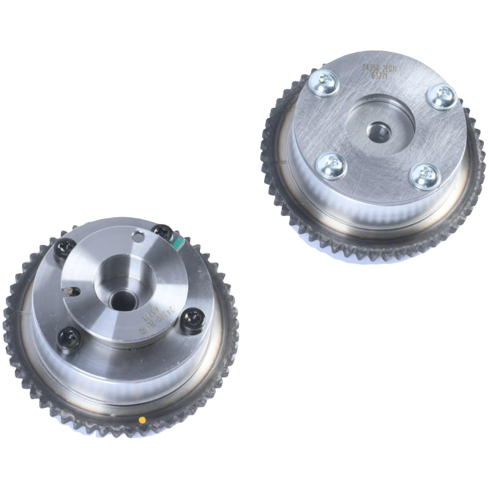Compatible Con Hyundai Para Elantra 2013-2014 24350-2E011 1 Par De Admisión Para Escape Motor Coche VVT ​​piñón Engranaje Árbol Levas Sincronización autopartes
