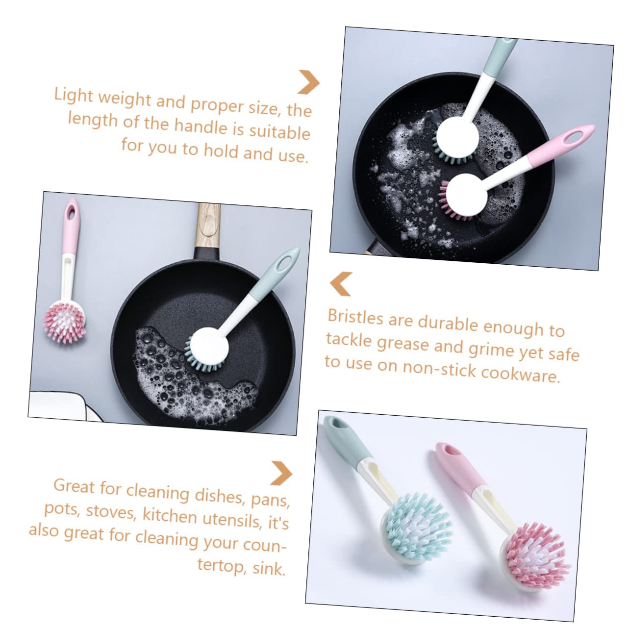 Ipetboom 6piezas Cepillo De Limpieza De Cocina Multiusos para Fregadero y Utensilios Color Aleatorio