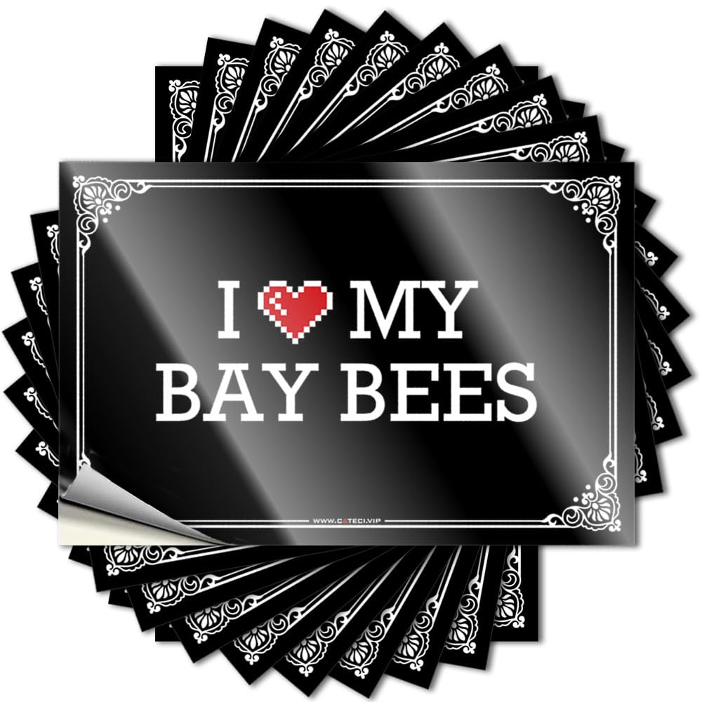 I Love My Bay Bees Funny Sticker Country Stuff | Big Wall Removable Decal Pack(8X12CM)