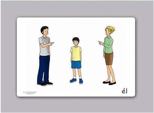 Miniatura 4 de Tarjetas de vocabulario - Pronombre - Pronombres Flash Cards en español para niños, niños pequeños, niños y adultos