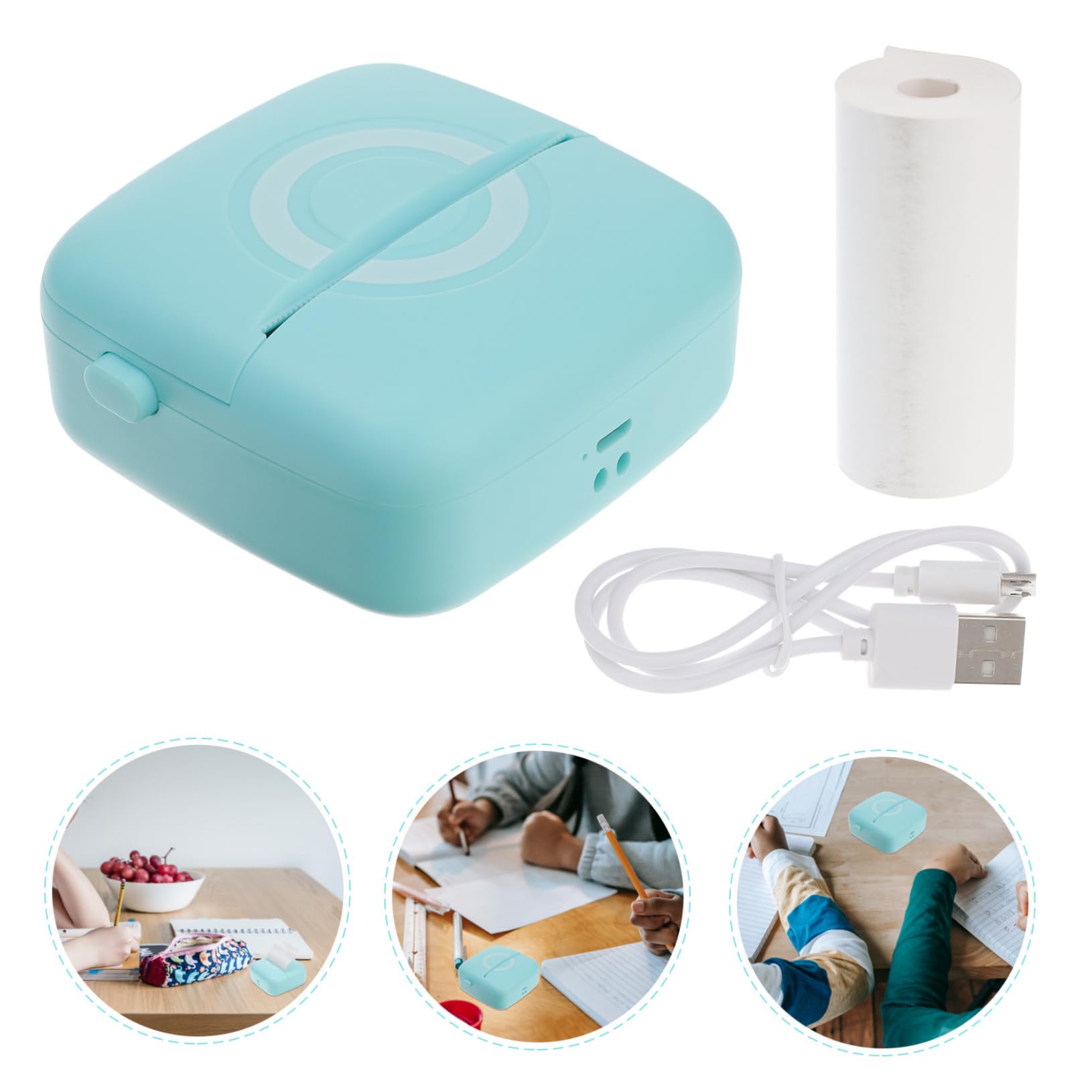 MAGICLULU Stampante Termica Tascabile Portatile 200dpi, Mini Stampante per Scuola e Casa, Stampa Note con Carta Termica e Abs