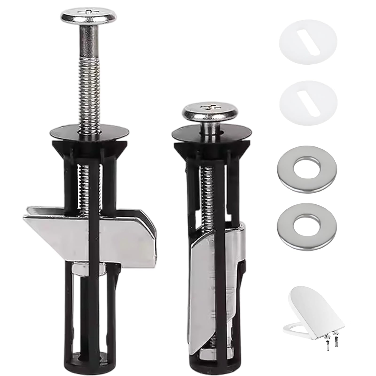 2 pezzi Kit di Bulloni per Sedile WC, Viti per Cerniere in Acciaio Inox, Kit di Viti di Ricambio per Sedile WC, Accessori per La Manutenzione del Coperchio del Wc, Facile da Installare