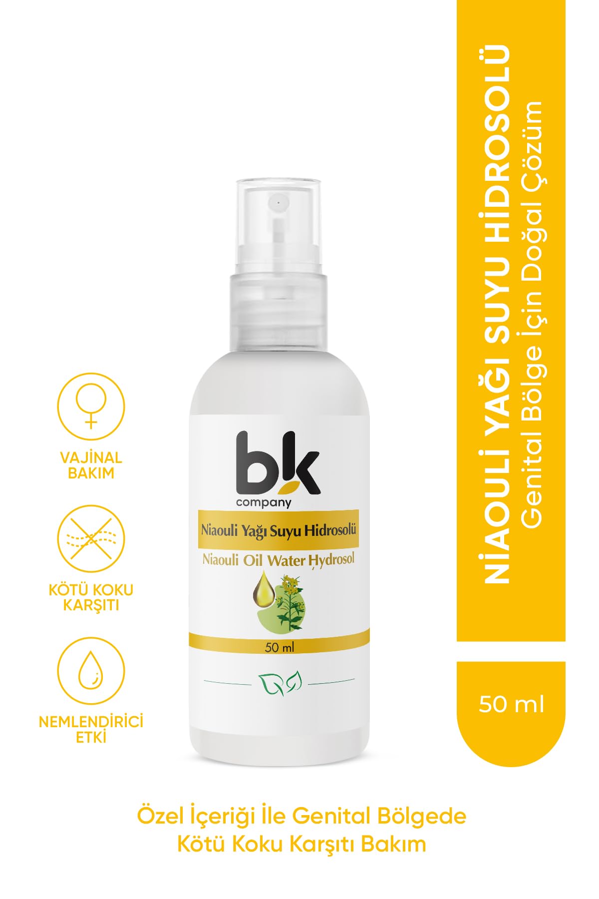 Niaouli Yağı Suyu - Genital Giderici Ve Koku Önleyici İntim Bakım Sprey 50 ml
