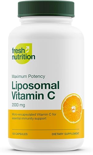 Vitamina C liposomal: los únicos 1500 mg por cápsula (no 2 cápsulas por porción) ADN verificado y potente Vit C – Traga o vierte polvo en una