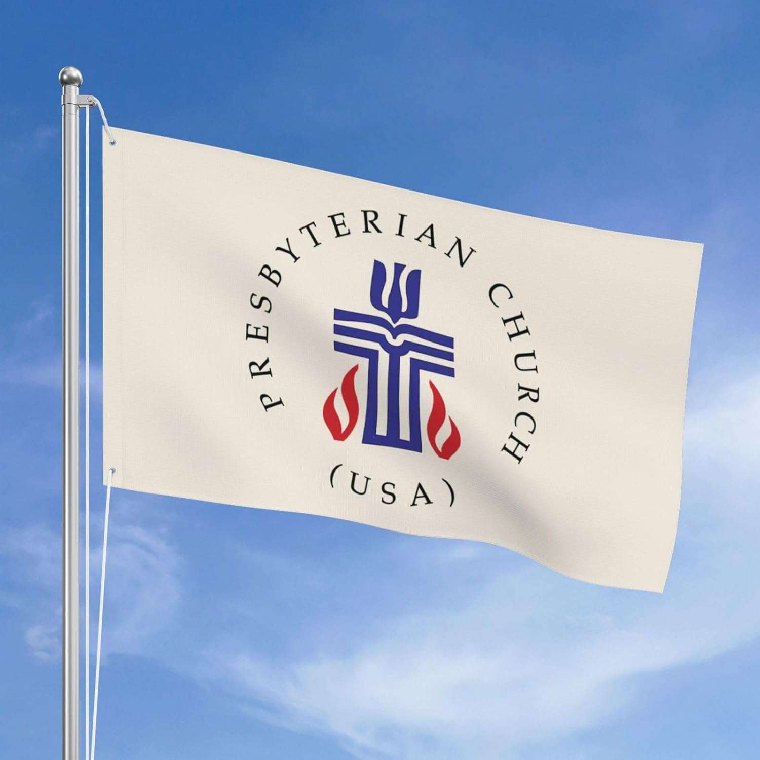 Presbyterian Church Cross Seal Double-Sided 3ply 3x5ft Polyester Flags: Durable, Reusable, And Vibrantly Decorative â€“ Perfect for Indoor and Outdoor Use