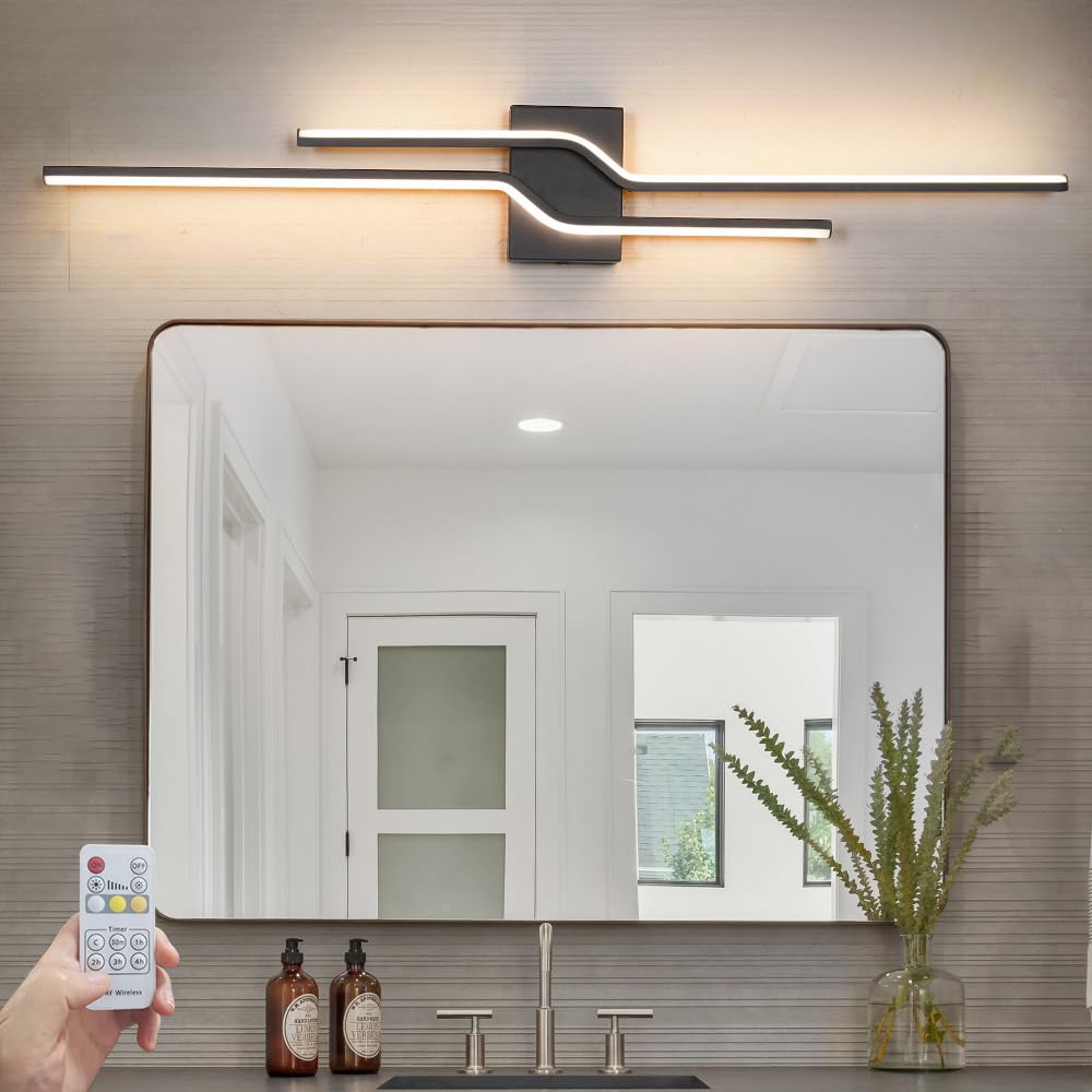 Photo 1 of OIYIO LED Bathroom Vanity Light with Remote Control, Modern Dimmable Bathroom Light Fixture Over Mirror