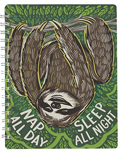 Primitives by Kathy Sloth Nap All Day Sleep All Night Spiral Notebook 7" x 9" x 0.50"