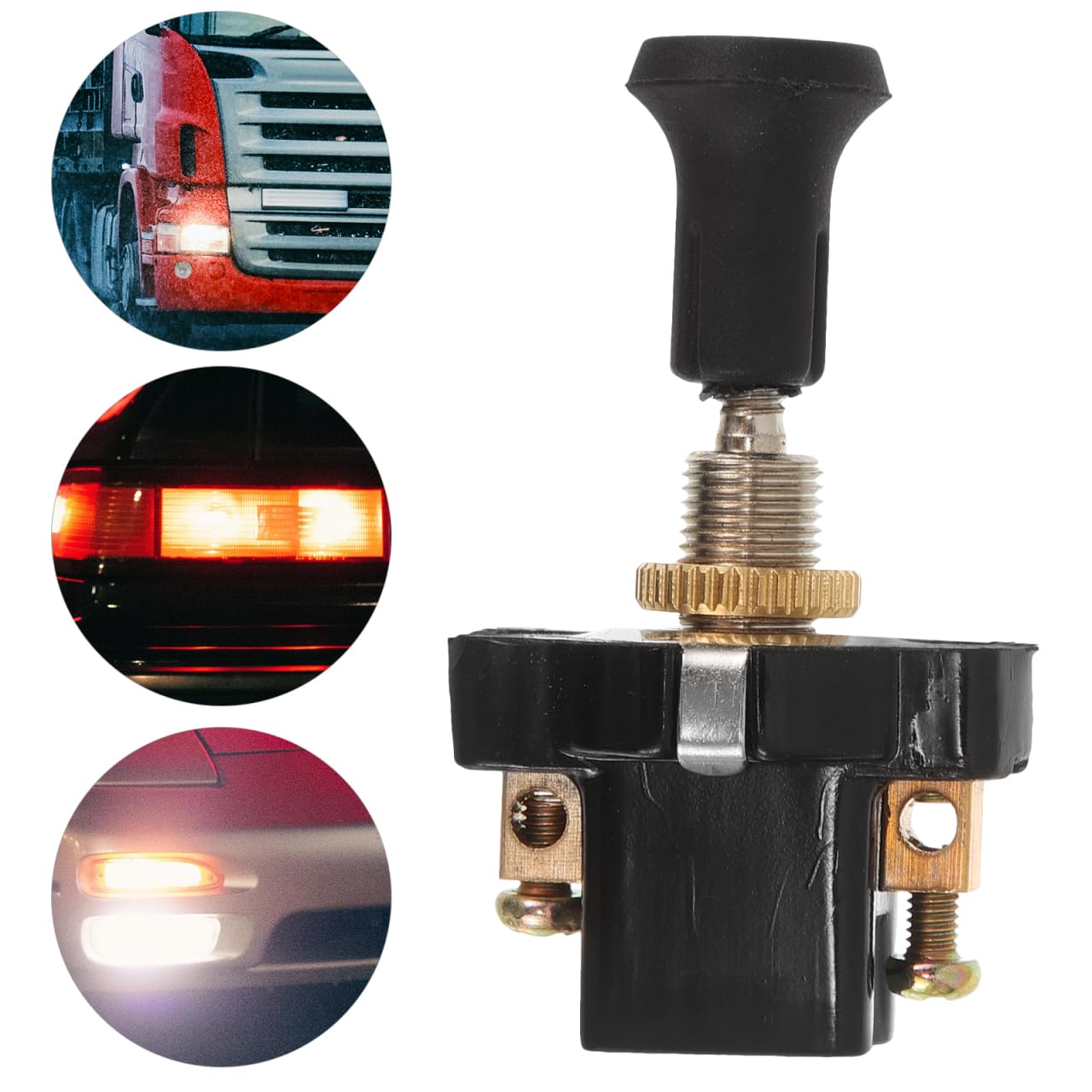 iplusmile Interruttore Fari a Tirante 12V Universale Per Auto E Camion Push Pull Manuale in Metallo PVC ABS