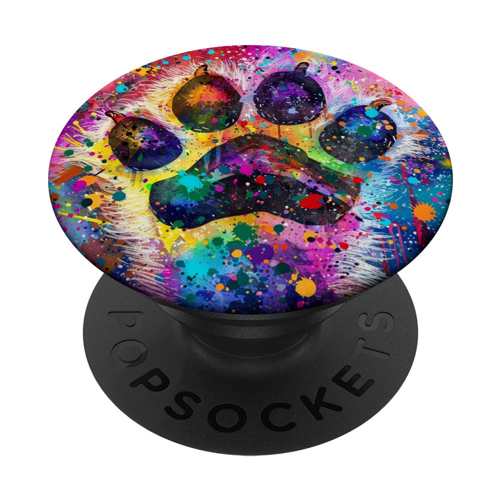 Colorful Dog Paw Print PopSockets Adhesive PopGrip