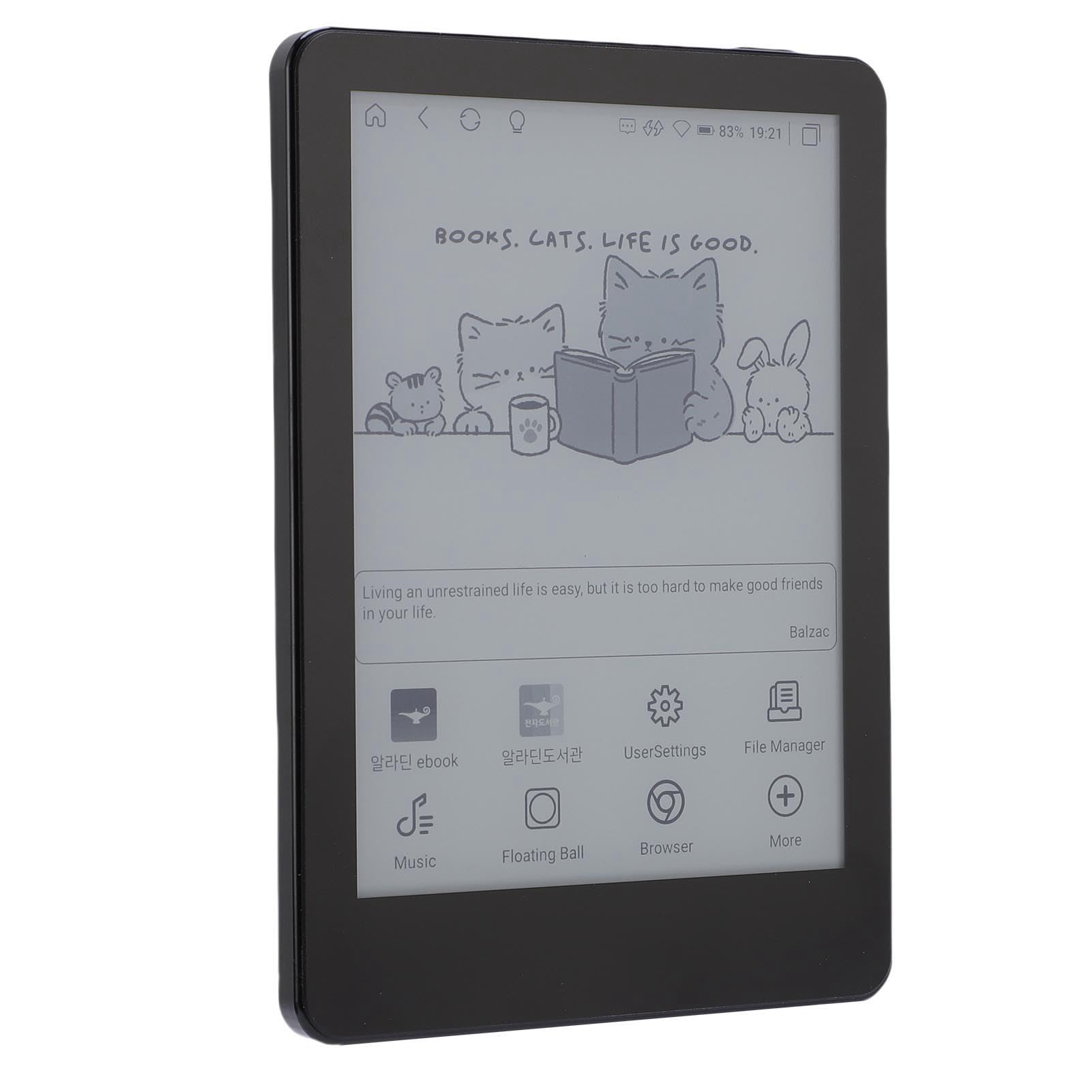 CHICIRIS Lettore di Libri Elettronici Touchscreen da 6 Pollici Leggero 4 GB di RAM per Lettori 11 EMMC Storage (BLACK)