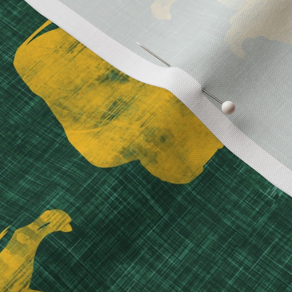 Spoonflower Fabric - Distressed Buffalo Green Gold Trendy Southwest Printed on Petal Signature Cotton Fabric Fat Quarter - Sewing Quilting Apparel Crafts Decor
