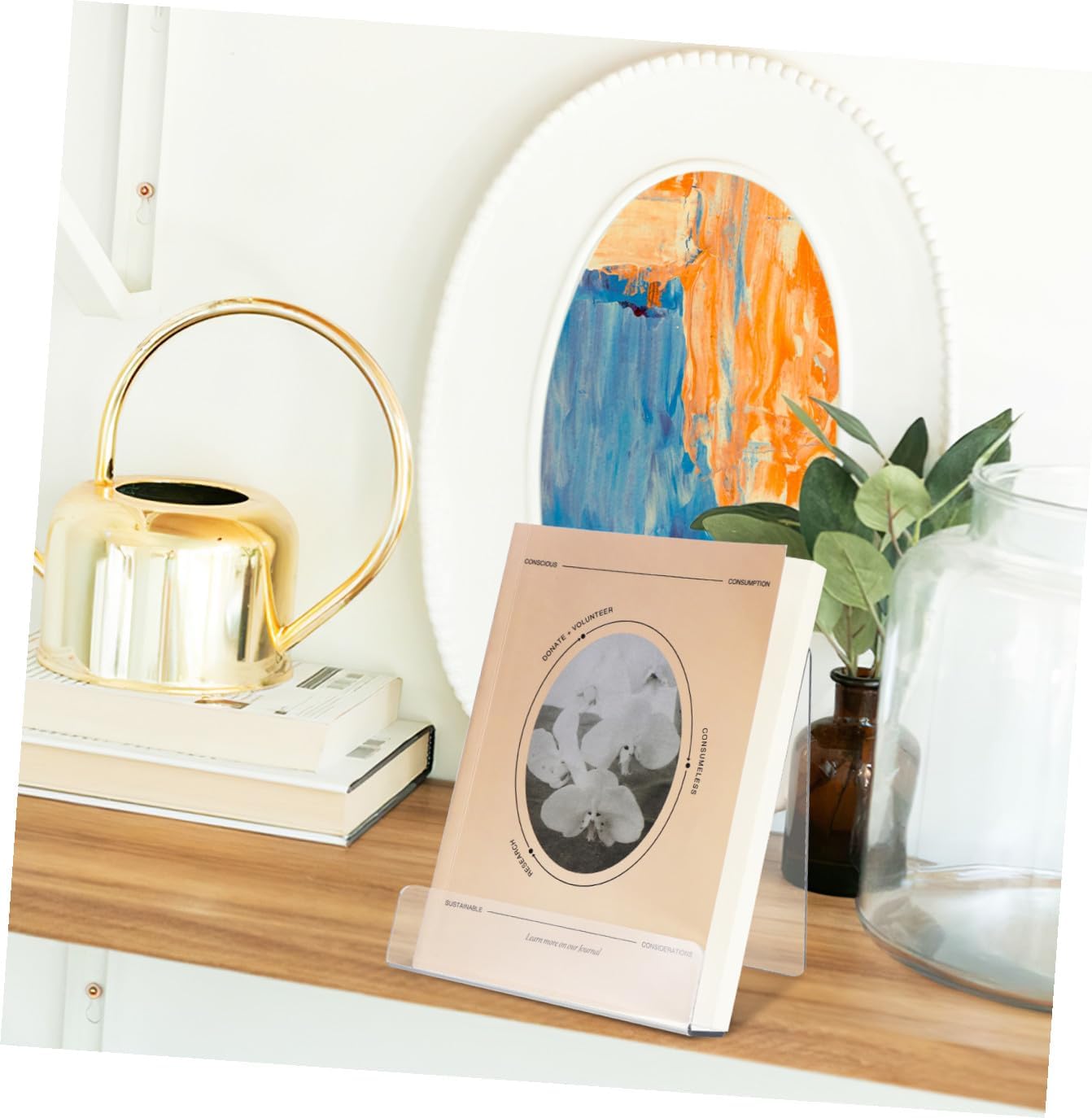 SEWACC 4pcs Clear Acrylic Book Display Stand Thickened Tabletop Easel Holder for Books Magazines and Artwork Enhanced Stability and Versatile Use for Library Bookstore and Classroom