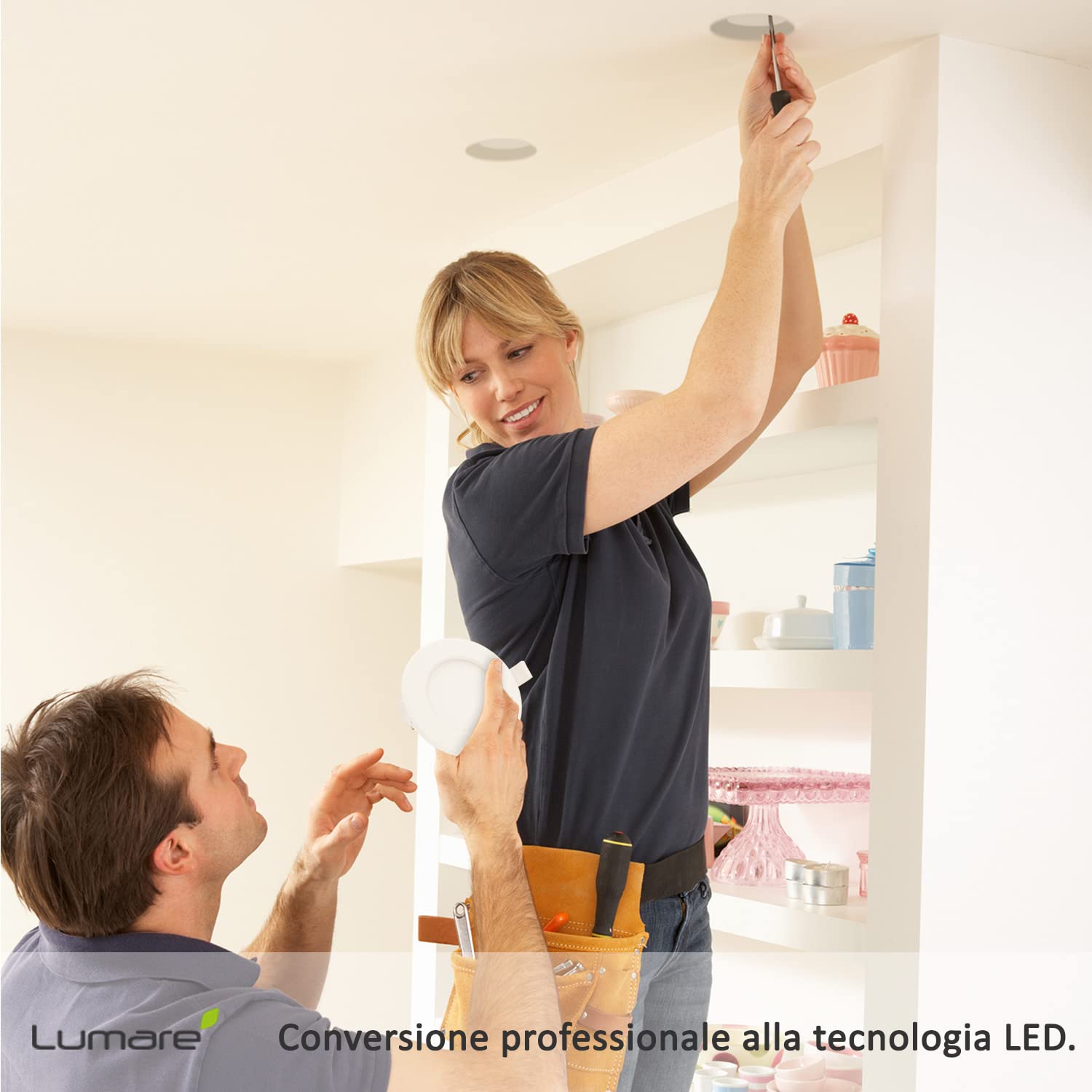 Lumare | Faretto da incasso a LED 4W | Ultra piatto, profondità d'incasso 29mm | Ø68mm diametro del foro | Luce da incasso rotonda bianca | 230V | IP44 bianco caldo 3000K | Set 9