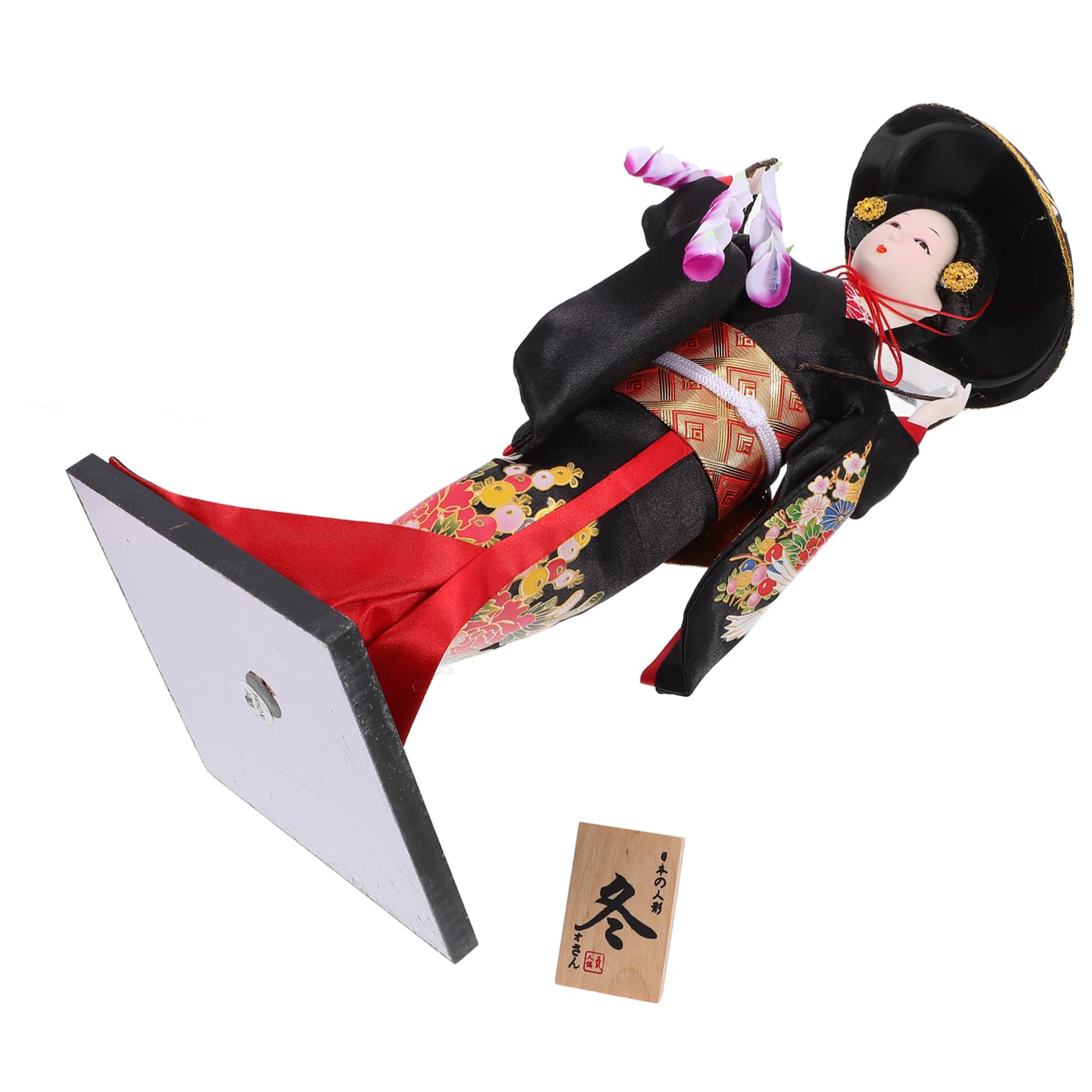 Poupée Kimono en bois Cabilock : statuette japonaise traditionnelle pour décoration de table