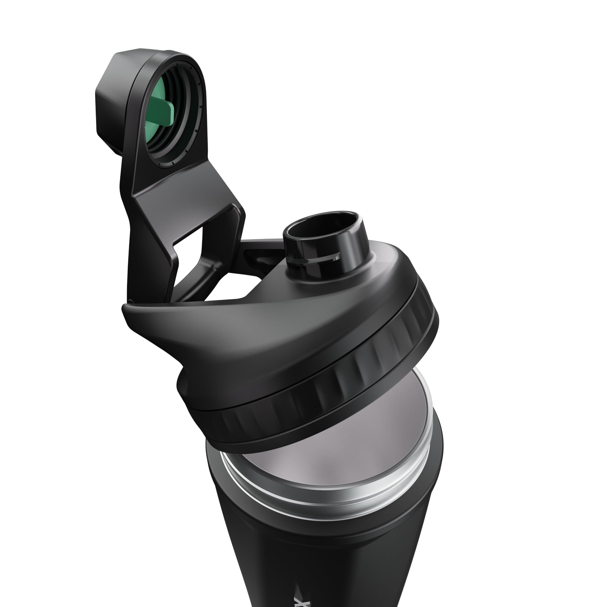 VOLTRX ChillMix Botella Shaker de Acero Inoxidable Aislado - Licuadora Eléctrica para Batidos de Proteína Cargable por USB-C, Vasos Shaker para Batidos de Proteína y Sustitutos de Comida, 16 oz