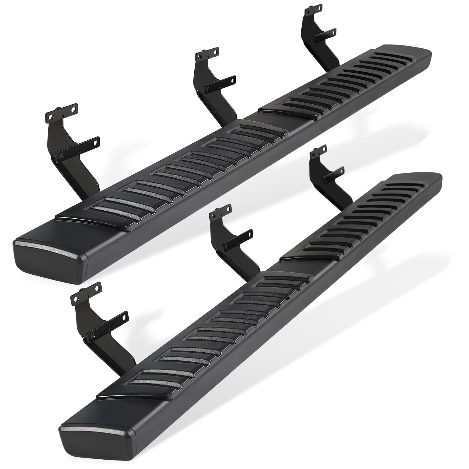 6" Running Boards Compatible with 2015-2025 Ford F-150 and 2017-2025 F-250 F-350 F-450 Super Duty | Super Cab | Side Step Rails Nerf Bars (Aluminum Alloy, 3/4 Size Rear Doors, Matte Black)