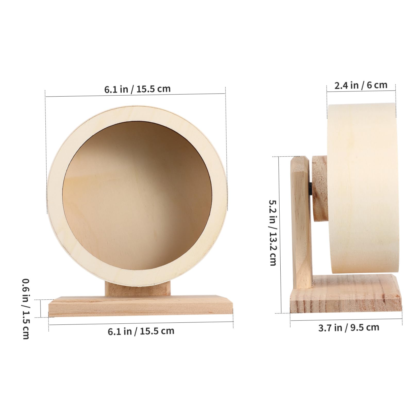 FONDOTIN Non Run Disc Small Exercise Wheel Solid Wood Pet Exercise Wheel for Hamsters